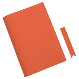 SOYMIX Lovesome 皮革基本款書套 L+ 書籤套組, 橘色, 1套