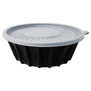 Bloom at home 黑色冷麵碗 195mm 25入 + 蓋子 25入 套組 小, 1套