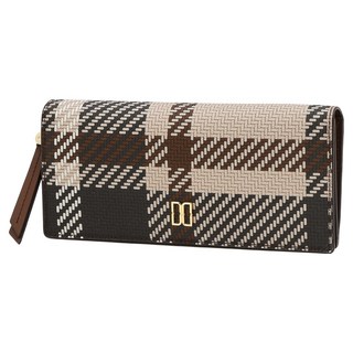 DAKS 女用混搭格紋皮革長夾 DCWA6E202W2