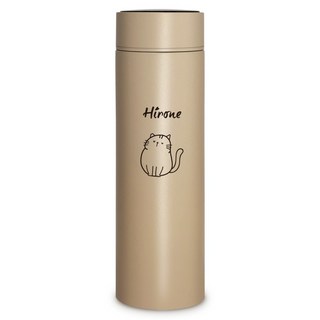 Hirone 316不鏽鋼溫度顯示保溫杯, 奶茶色, 1個, 500ml