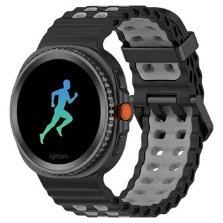Lightom Galaxy Watch Classic Sports 雙色錶帶 22mm, 黑灰色, 1個