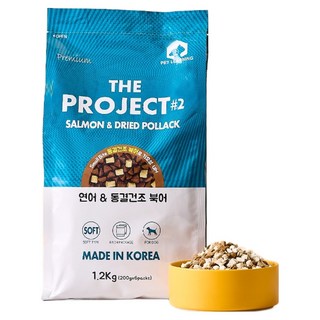 펫러닝 전연령 강아지 기호성 좋은 동결건조 소프트 사료, 연어+황태, 1.2kg, 1개