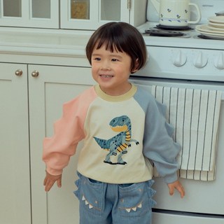 First Blue 兒童恐龍角長袖大學T