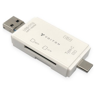 요이치 Blink 5CA USB 2.0 A / C / 5 3IN3 카드리더기, 화이트, 1개, YG-CR5CA200