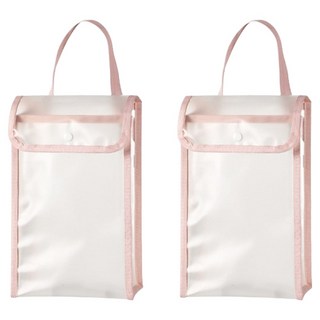 블럭마트 공간활용 벽걸이 티슈 보관함, 핑크, 2개