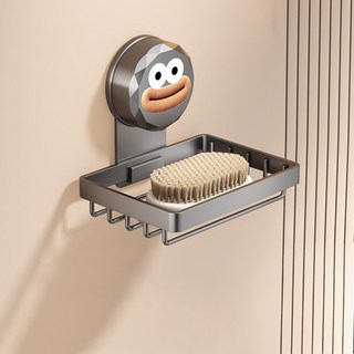 쉐리엘 욕실 깔끔 귀여운 캐릭터 비누거치대 1단, 그레이, 2개
