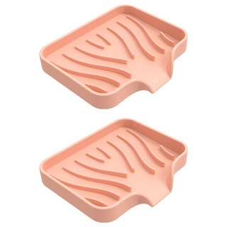 쉐리엘 욕실 다용도 깔끔 물빠짐 실리콘 비누 거치대 대, 피치, 2개