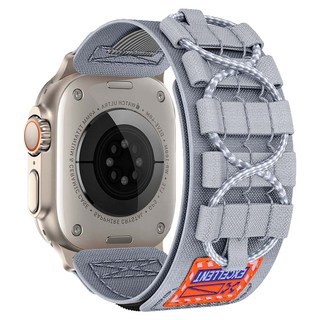 JELLY.TIGER Apple Watch 軍規風繩索隱藏式運動錶環錶帶 38 / 40 / 41 / 42mm, 灰色, 1個