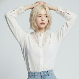 Paperments Perion 花卉蕾絲長袖襯衫 14275