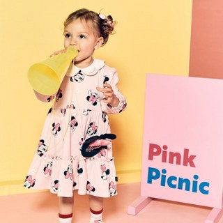 Disney 迪士尼 baby 兒童迷你臉孔連身裙 + 包包套組