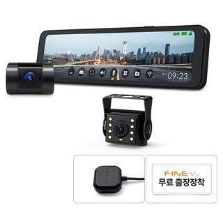파인뷰 R5 POWER 실외형 LED 룸미러 블랙박스 출장설치쿠폰 포함, 본체 + 전방카메라 + SD 카드, 64GB