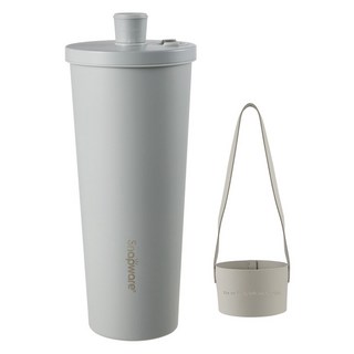 Corelle Brands 康寧餐具 輕瓷保溫保冰跳跳吸管杯, 峽谷灰, 1個, 850ml