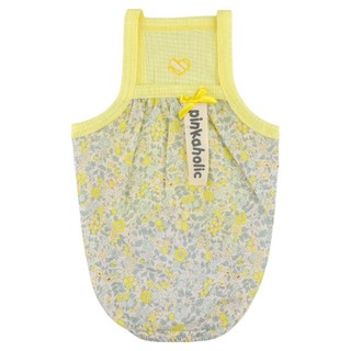 핑카홀릭 반려동물 블로써미 꽃무늬 나시 티셔츠 TT7910, 옐로우, 1개