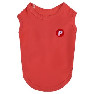 퍼피아 반려동물 에센셜 베이직 신축성 좋은 민소매 티셔츠 TR2301, 레드, 1개