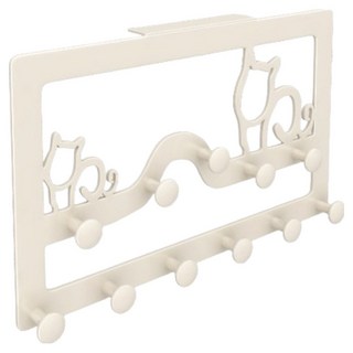 Ttabongoppa 貓咪系列 感性免鑽孔門後多用途掛勾 2層 JNHA2293, 象牙白, 1個