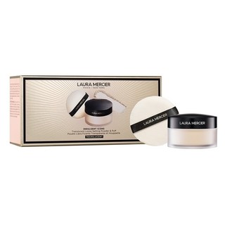 LAURA MERCIER 蘿拉蜜思 煥顏透明蜜粉組, 煥顏透明柔霧蜜粉 29g + 天鵝絨粉撲, 1組