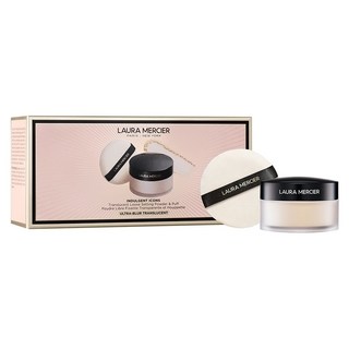 LAURA MERCIER 蘿拉蜜思 煥顏透明柔霧蜜粉組, 煥顏柔霧透明蜜粉 20g + 天鵝絨粉撲, 1組