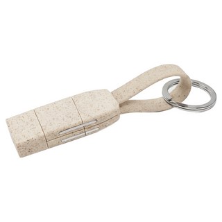 뉴클 올인원 60W 멀티젠더 4WAY 고속충전 케이블 키링, 오트밀, 1개, 8.5cm