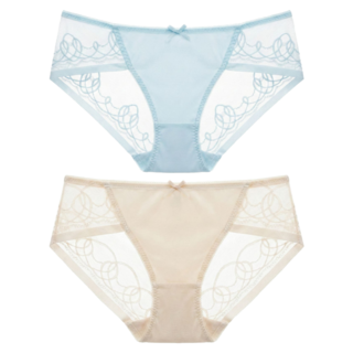 La Felino 靜謐靈氣無痕三角褲2件組 86121-00-13, 藍色 + 膚色