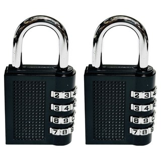 리빙이프 휴대용 4단 다이얼 자물쇠 블랙, 2개