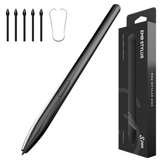 누아트 갤럭시탭 S펜 호환 EMR 스타일러스 터치펜, 블랙, 1개