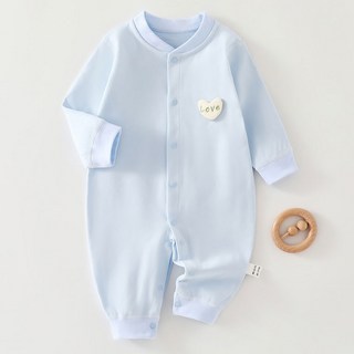 스타도어 신생아용 하트 패치 풀스냅 우주복