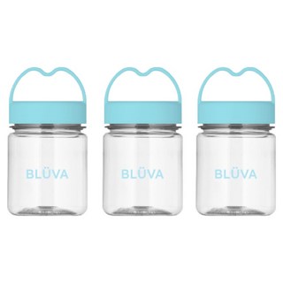 블루바 눈금표시 트라이탄 하트캡 다용도 미니 쉐이커, 3개, 200ml, 블루