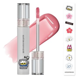 rom&nd 台灣公司貨 天使光糖漿唇蜜 ZO&FRIENDS聯名款 含貼紙, 01 牡丹芭蕾, 1個