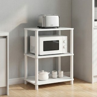 오브민 LPM 다용도 조립식 수납 진열 전자레인지 선반, 화이트, 3단