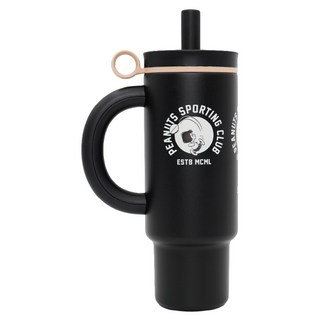 COTD SNOOPY 聯名 陶瓷保溫把手杯, 黑色, 1個, 1.1L