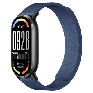 SPACE SHIELD 小米手環 霧面紋理磁吸扣矽膠錶帶, 午夜藍, 1個