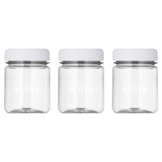 블루바 눈금표시 트라이탄 파스텔캡 다용도 미니 보틀, 화이트, 3개, 200ml