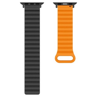 Jelsen Apple Watch 相容磁吸鏈式錶帶 38 / 40 / 41 / 42 mm, 黑橘, 1個