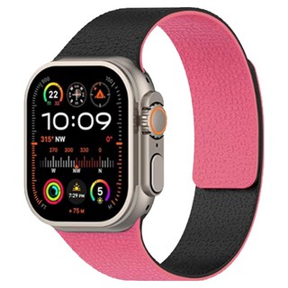 Jelsen Apple Watch 相容雙色磁吸錶帶 38 / 40 / 41 / 42mm, 黑粉色, 1個