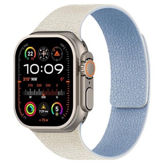 Jelsen Apple Watch 相容雙色磁吸錶帶 38 / 40 / 41 / 42mm, 奶油藍色, 1個