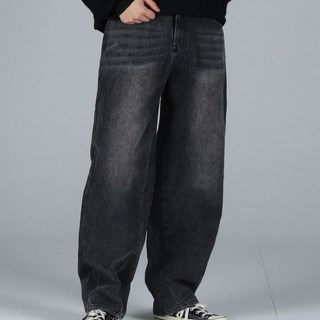 이브클로젯 남성용 커브드 포인트 라인 벌룬 청바지 6686-1