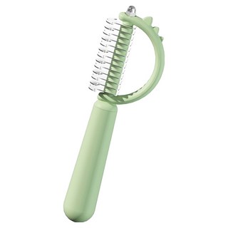 둥둥펫 반려동물 죽은털제거 다이노 양면 갈고리 브러쉬, 그린, 1개