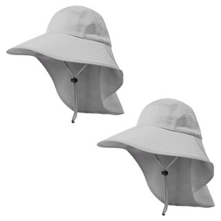 바코젤 햇빛가리개 트레킹 낚시 등산모자 2p, 라이트 그레이