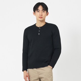 Elsso 男士Homme基本款圓領亨利領針織衫