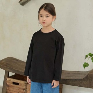 哲秀與英熙 兒童素色長版T恤