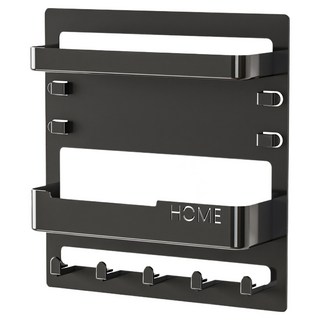 도담마켓 벽걸이 다용도 선반, 블랙, 1개