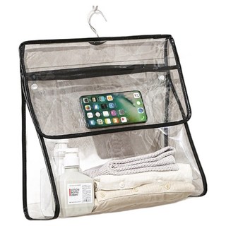 뉴토피아 욕실용 걸이형 방수 옷보관함 대형, 우아한 검정색, 1개