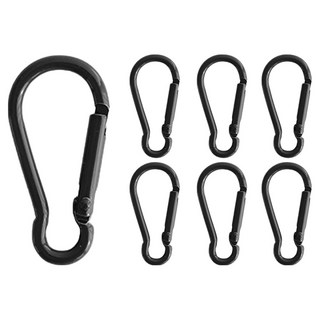 yarna 컬러 카라비너 키링, 블랙, 7개