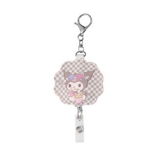 KUROMI 酷洛米 皮質伸縮證件扣 CA940-7, 酷洛米花邊 灰色, 1個