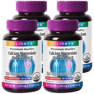假期鈣鎂鋅維生素D, 90顆, 4罐