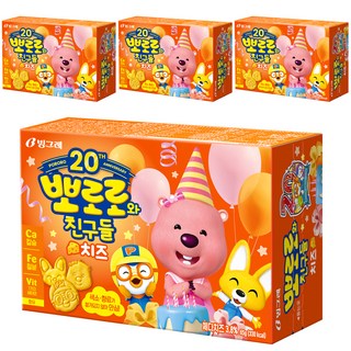 Binggrae 淘氣小企鵝造型餅乾 起司口味, 65g, 4盒