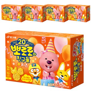 Binggrae 淘氣小企鵝造型餅乾 起司口味, 65g, 5個