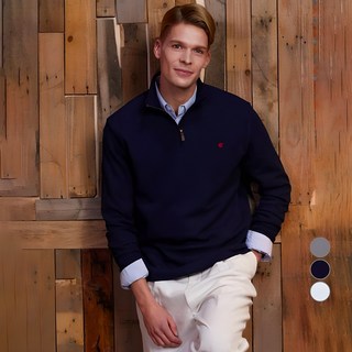 BEVERLY HILLS POLO CLUB 比佛利保羅 男士經典半拉鍊長袖大學T