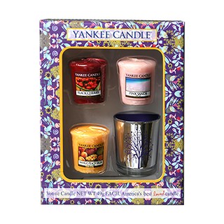 YANKEE CANDLe 芳香蠟燭禮盒組 Set 3+蠟燭燈座+紙袋, 款式隨機