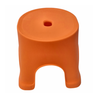 北歐風板凳 椅子, 聚脂纖維材質, 底部防滑橡膠底, 圓潤邊角, 疊起收納, 黃色, 1個